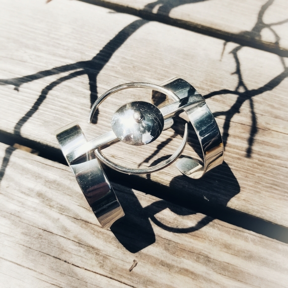 Sterling silver plated cuff bracelet ying yang - Picture 3 of 8